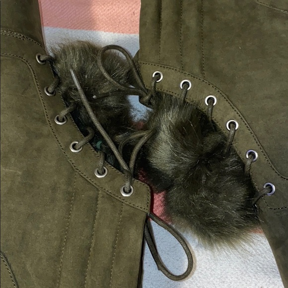 Nine West Faux Suede Pom Pom High Top Sneakers - Picture 8 of 11